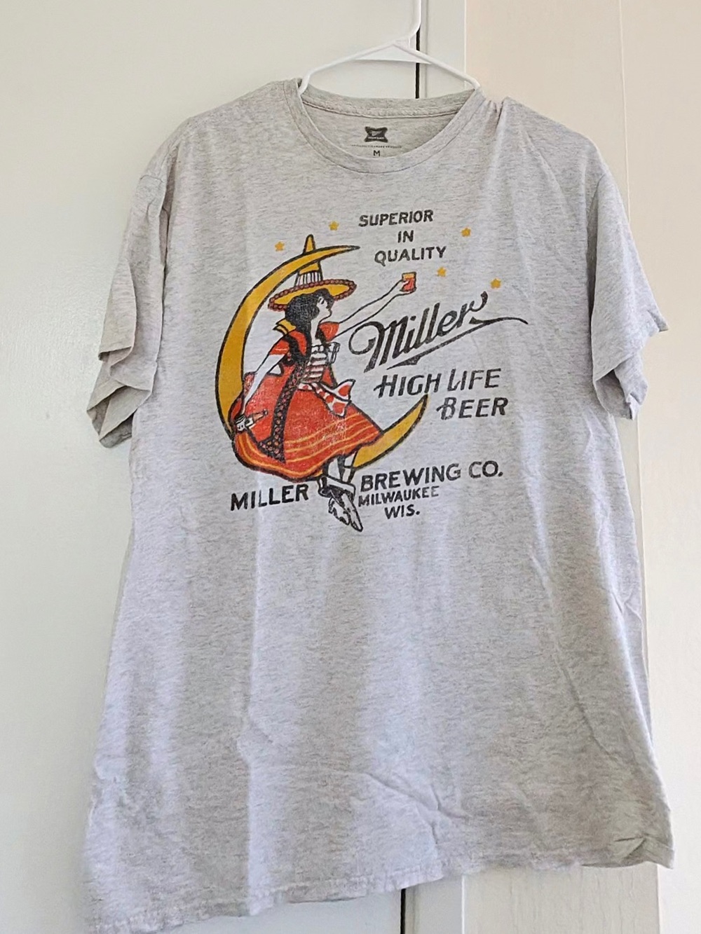 miller High Life Beer Graphic Tee - Men's Light Gray Shirt